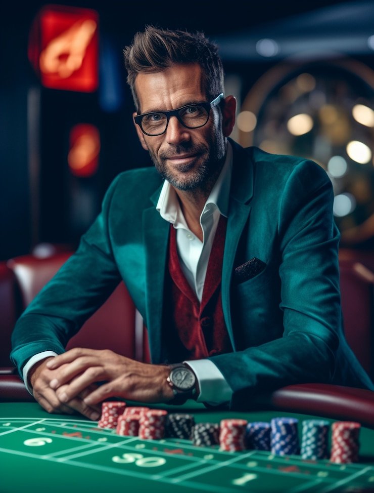 Dealer profesional memandu sesi baccarat langsung di platform kasino fren88
